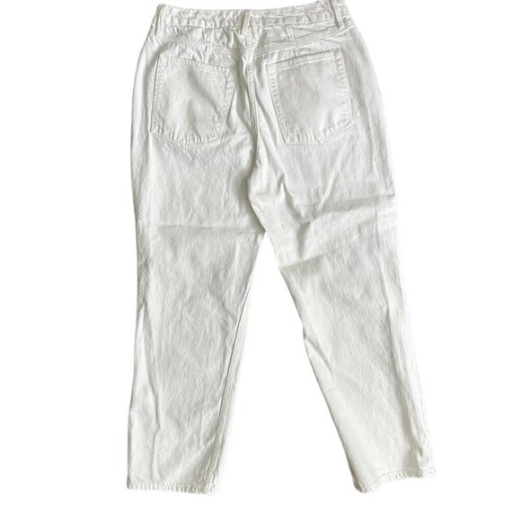 GOOD AMERICAN Good 90s Duster White Distressed Straight High Rise Jeans US 10/30 - Picture 3 of 6